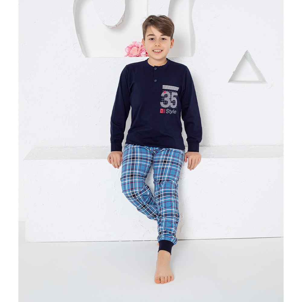 Estiva 24466 Çocuk Penye Style Baskılı Pijama Takımı Yaş 11.13.15