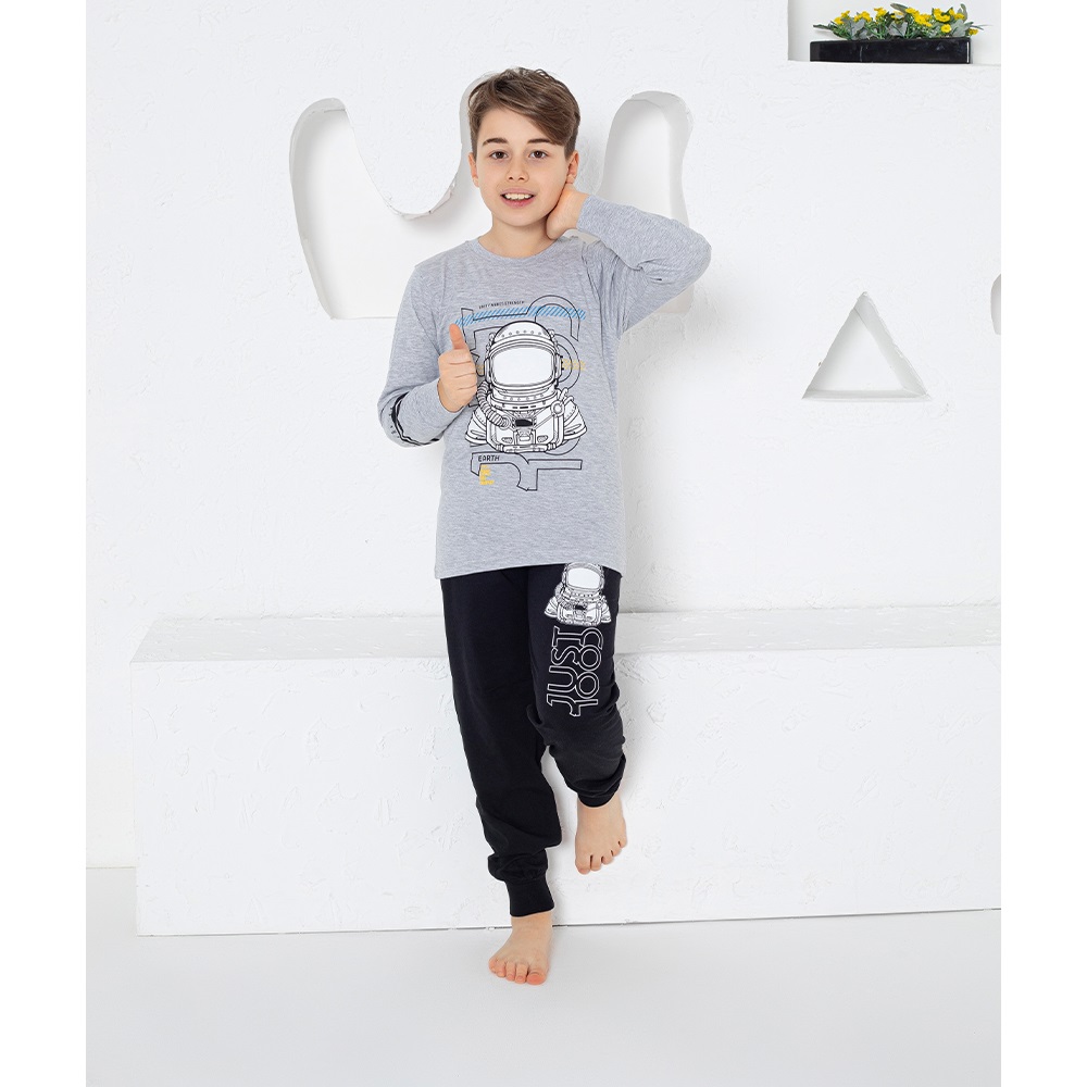 Estiva 24455 Çocuk Penye Uzaylı Baskılı Pijama Takımı Yaş 7.9.11 - Yeşil - 7-11 YAŞ - 33547-Yeşil-7-11 YAŞ