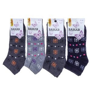 Bahar Bayan Desenli Havlu Patik Çorap - Karışık Renk - ASORTİ