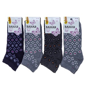 Bahar Bayan Desenli Havlu Patik Çorap - Karışık Renk - ASORTİ