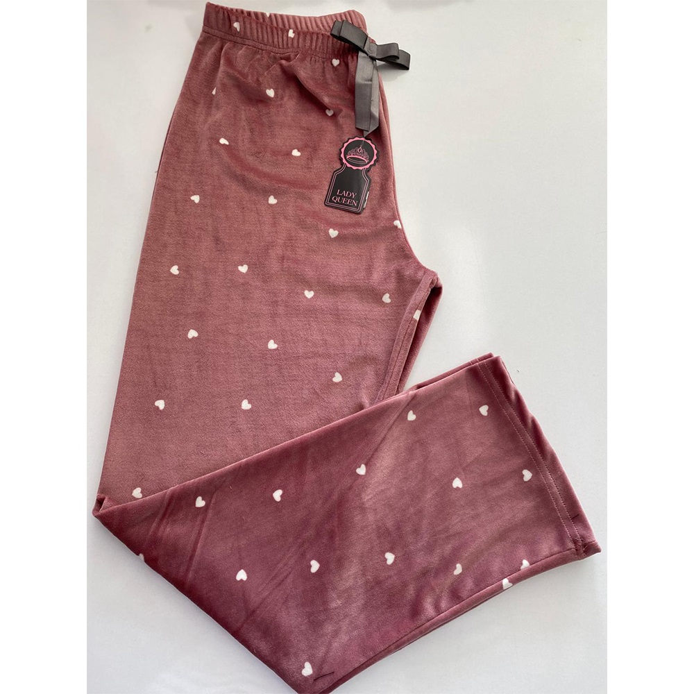 Maxpera 7013 Bayan Fransız Kadife Pijama Tek Alt M-2XL - Mor - M-L-XL-2XL