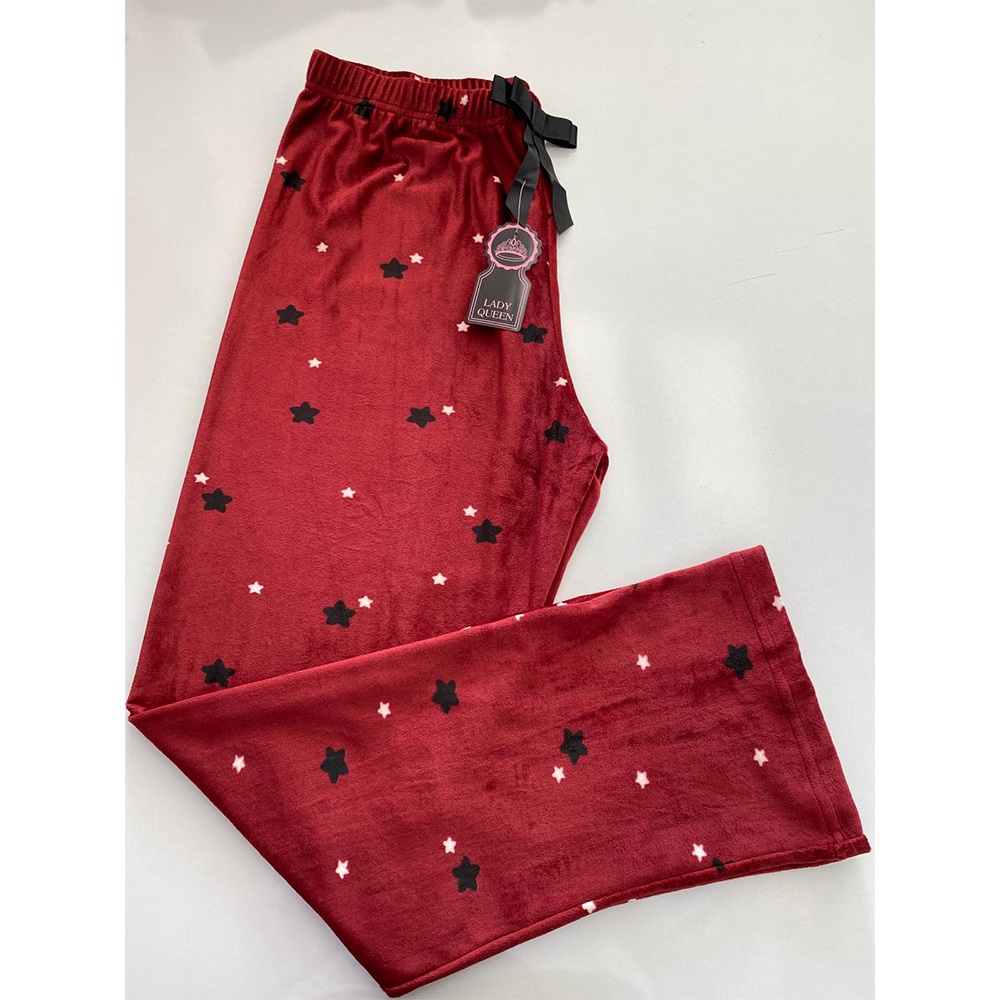 Maxpera 7013 Bayan Fransız Kadife Pijama Tek Alt M-2XL - Mor - M-L-XL-2XL