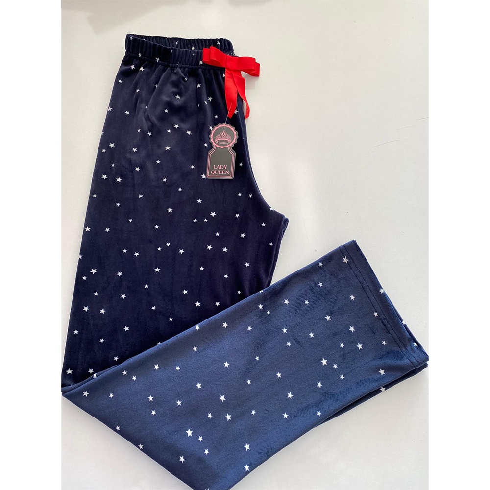 Maxpera 7013 Bayan Fransız Kadife Pijama Tek Alt M-2XL - Mor - M-L-XL-2XL