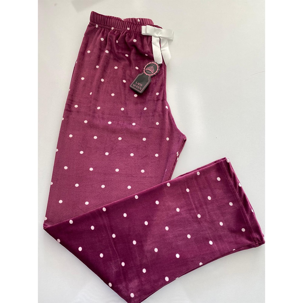 Maxpera 7013 Bayan Fransız Kadife Pijama Tek Alt M-2XL - Mor - M-L-XL-2XL