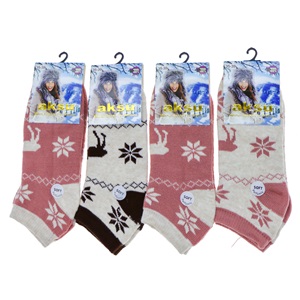 Aksu Bayan Desenli Soft Parfümlü Havlu Patik Çorap - Karışık Renk - ASORTİ