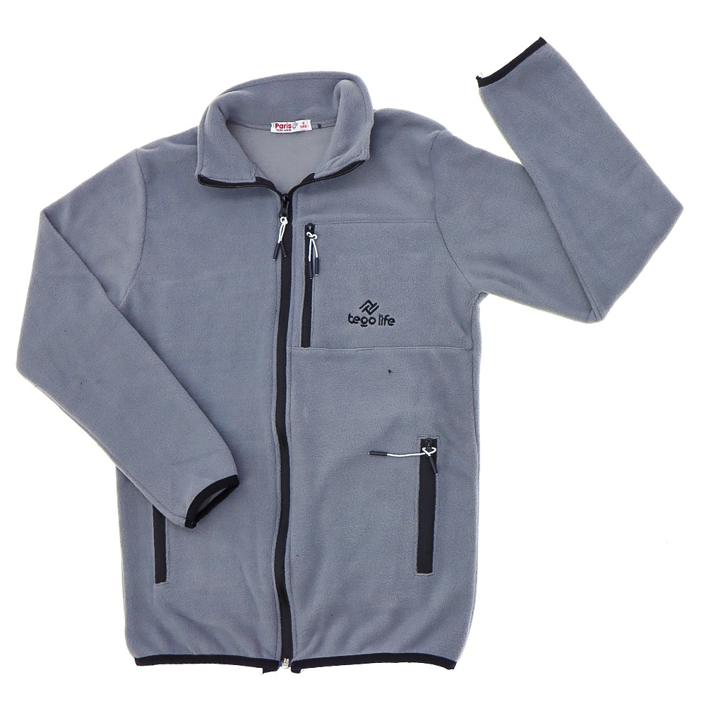 Paris Kids 5118 Erkek Çocuk Polar Tego Life Nakışlı Hakim Yaka Fermuarlı Sweat 9-12 Yaş - Gri - 9-12 YAŞ