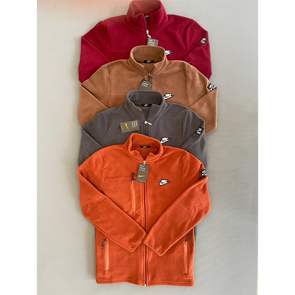 Helen 014 Erkek Polar Nıke Armalı 3 Cepli Fermuarlı Ceket S-2XL - Siyah - S-M-L-XL-2XL