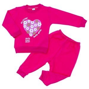 Karaca 400 Kız Çocuk Penye Kalp Baskılı Takım 2-4 Yaş - Kiremit - 2-3-4 YAŞ