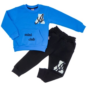 Mini Club 3456 Erkek Çocuk 3 İp Peluş A Nakışlı Takım 3-6 Yaş - Gri - 3-4-5-6 YAŞ