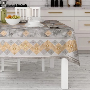 Emboss Desenli Dikdörtgen Sıvı Geçirmez Masa Örtüsü 110x140- Karışık Renk - 110X140