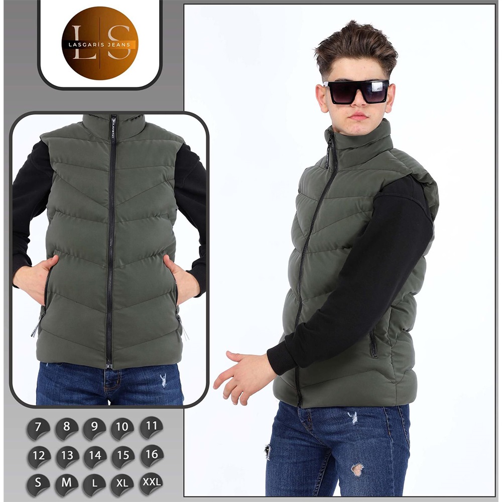 Özyıl Lıfe 2001 Erkek Çocuk Lasgaris Karbon Deri Yelek 7-11 Yaş - Bej - 7-11 YAŞ