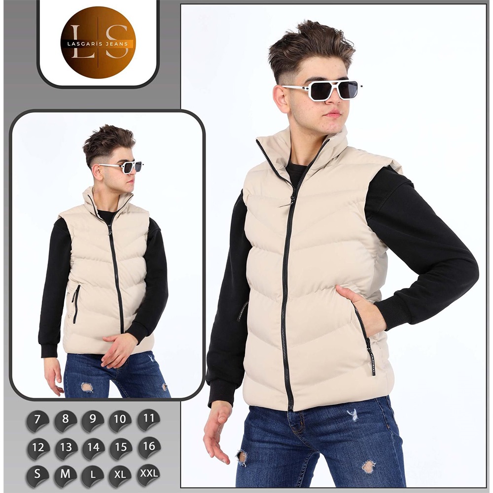 Özyıl Lıfe 2001 Erkek Çocuk Lasgaris Karbon Deri Yelek 7-11 Yaş - Bej - 7-11 YAŞ