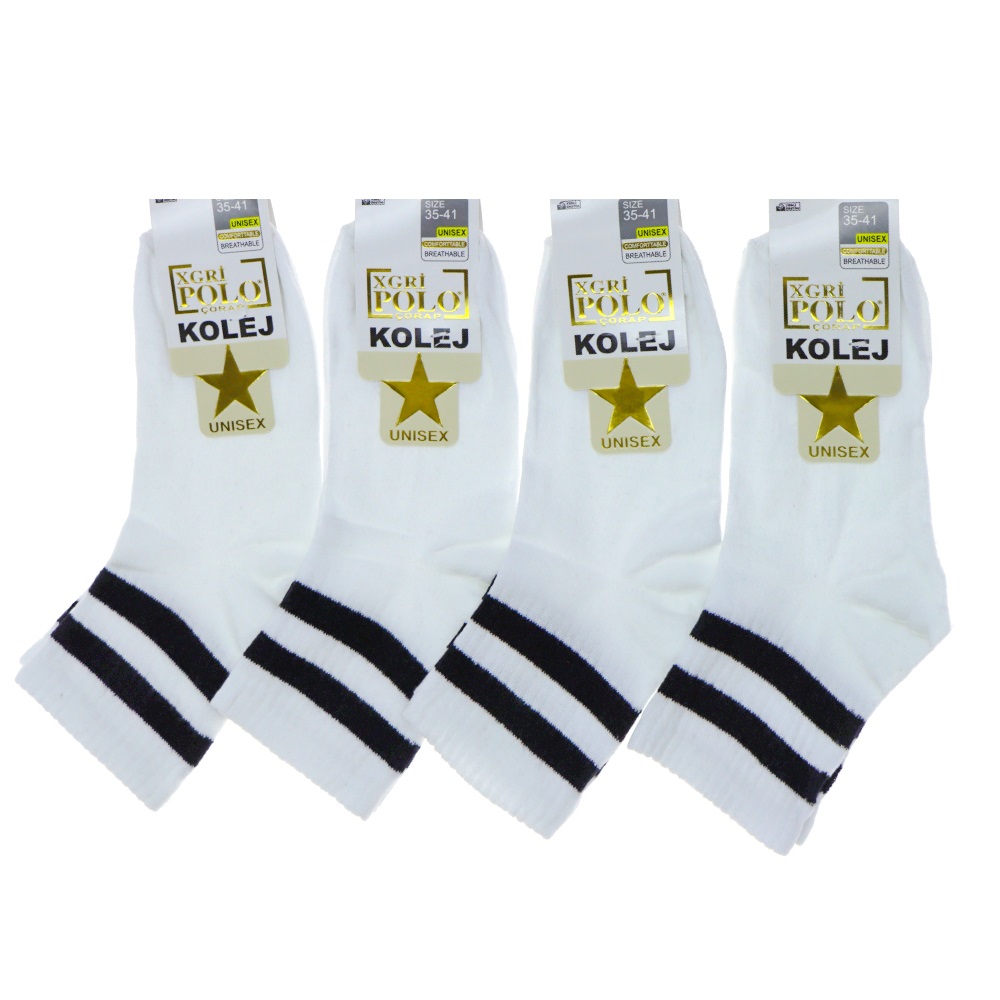 XGri Polo B-11 Bayan Likralı Askılı Kolej Çorap - Siyah - ÇEMBERLİ