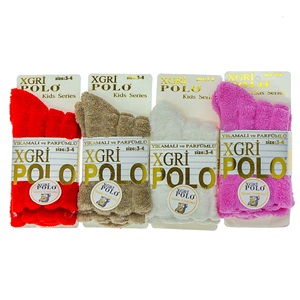 XGri Polo Ç-6 Çocuk Ters Havlu Soket Çorap - P.İçi Karışık Renk - 3-4 YAŞ