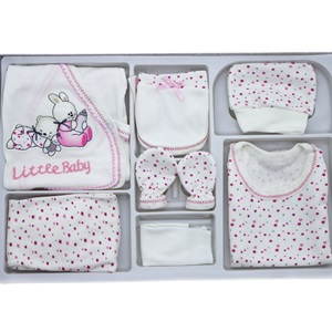 307 Biberonlu Tavşan Nakış 7 Parça Zıbın Seti 0-3 Ay