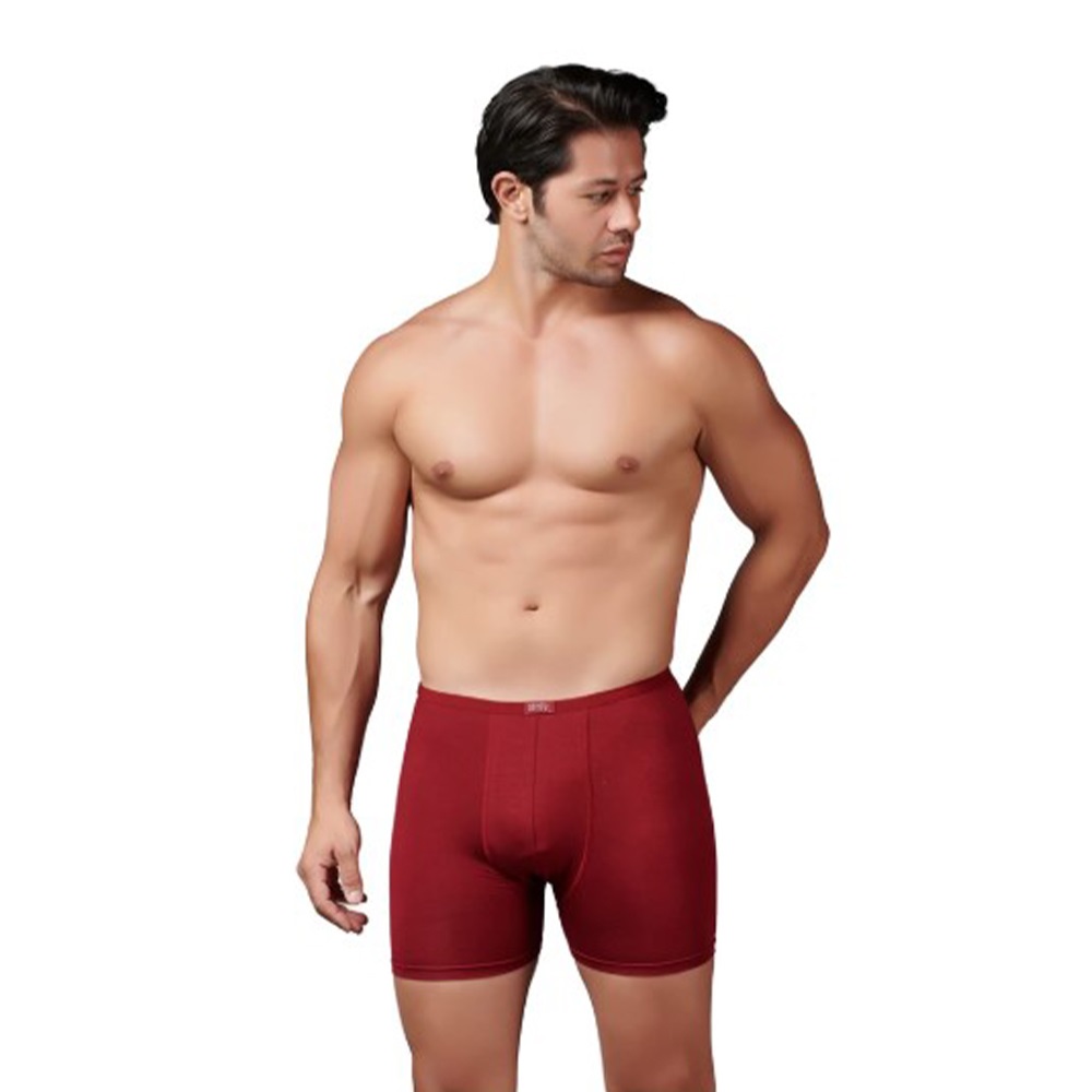 Gümüş 8007 Erkek Bambu İnce Bel Boxer - Bordo - M