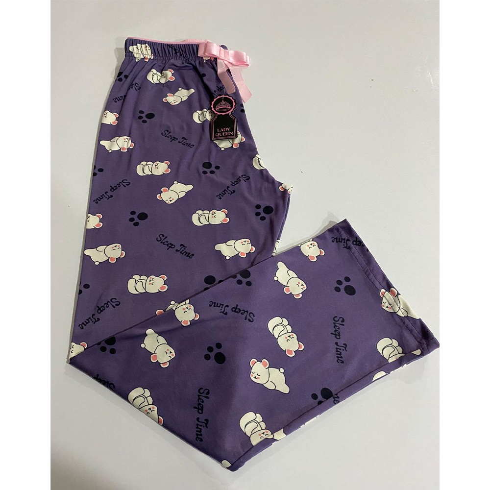 Lady Queen 9013 Bayan Şardonlu Milan Pijama Tek Alt M-2XL - Yeşil - M-2XL