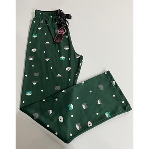 Lady Queen 9013 Bayan Şardonlu Milan Pijama Tek Alt M-2XL - Yeşil - M-2XL