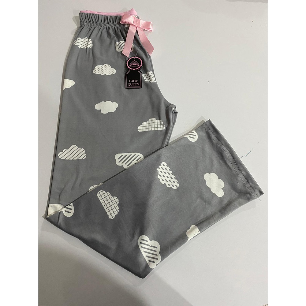 Lady Queen 9013 Bayan Şardonlu Milan Pijama Tek Alt M-2XL - Yeşil - M-2XL