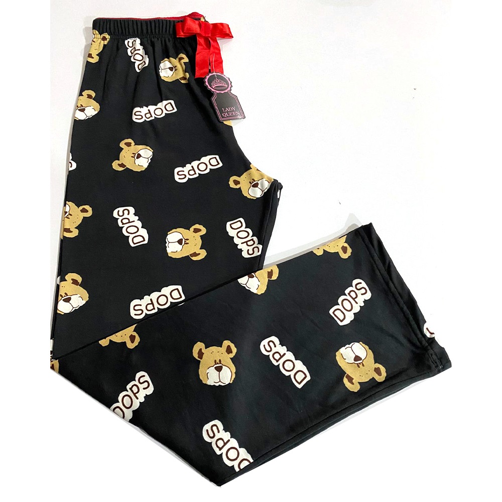 Lady Queen 9013 Bayan Şardonlu Milan Pijama Tek Alt M-2XL - Yeşil - M-2XL