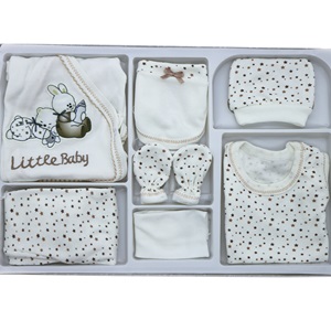 307 Biberonlu Tavşan Nakış 7 Parça Zıbın Seti 0-3 Ay