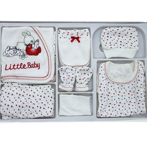 307 Biberonlu Tavşan Nakış 7 Parça Zıbın Seti 0-3 Ay