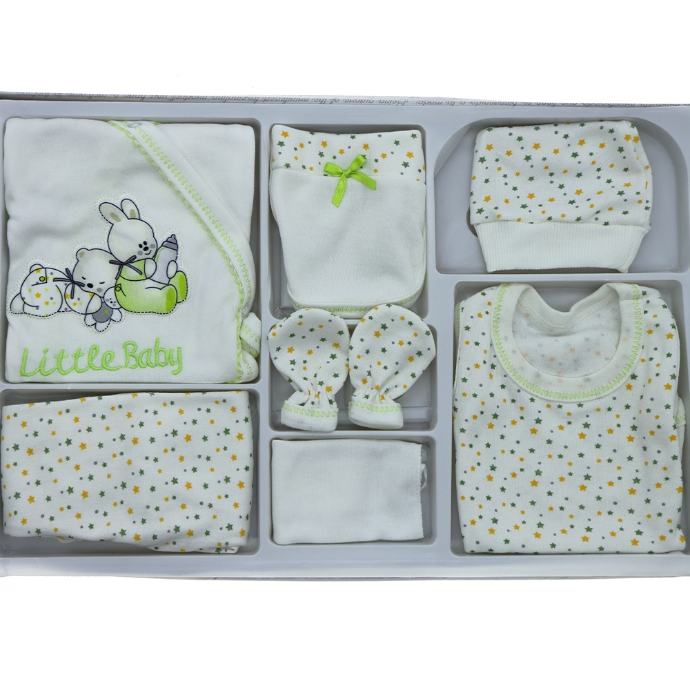 307 Biberonlu Tavşan Nakış 7 Parça Zıbın Seti 0-3 Ay