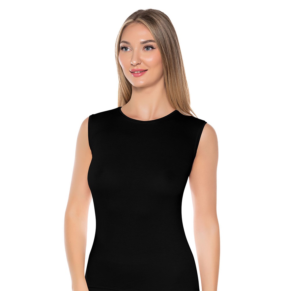 Ersoy 2403 Bayan Viscon Kombinezon Badi - Siyah - L-XL