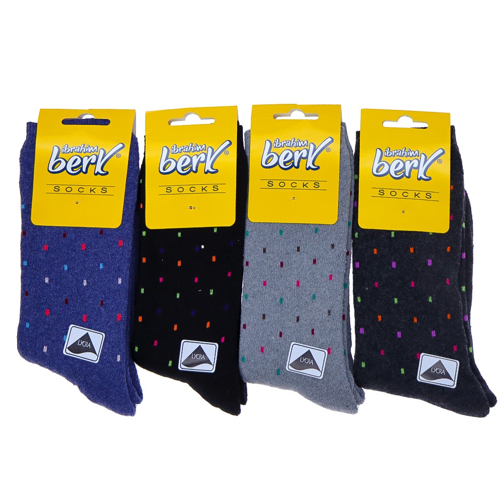 İbrahim Berk 3601 Bayan Desenli Havlu Soket Çorap - Karışık Renk - ASORTİ