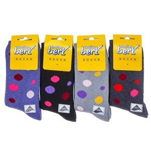 İbrahim Berk 3601 Bayan Desenli Havlu Soket Çorap - Karışık Renk - ASORTİ