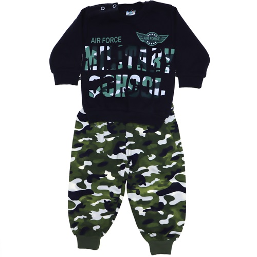 Bilkon Baby 1247 Erkek Military Baskılı Kamuflaj 2li Takım 1-2 Yaş