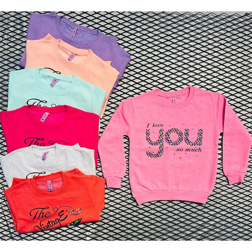 Src Kız Çocuk 2 İplik I Love You Baskılı Sıfır Yaka Sweat 8-12 Yaş - Mint Yeşil - 8-12 YAŞ