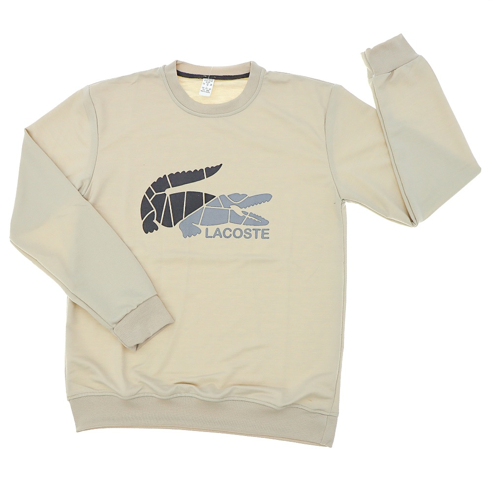 Lacoste 2020 Erkek 2 İp Lacoste Baskılı Sıfır Yaka Sweat S-2XL - Mavi - S-M-L-XL-2 XL