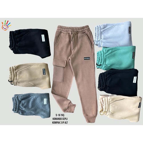 Paris Kids 2012 Erkek Çocuk Kompak 3 İp Have Good Day Baskılı Eşofman Alt 9-12 Yaş - Gri - 9-12 YAŞ