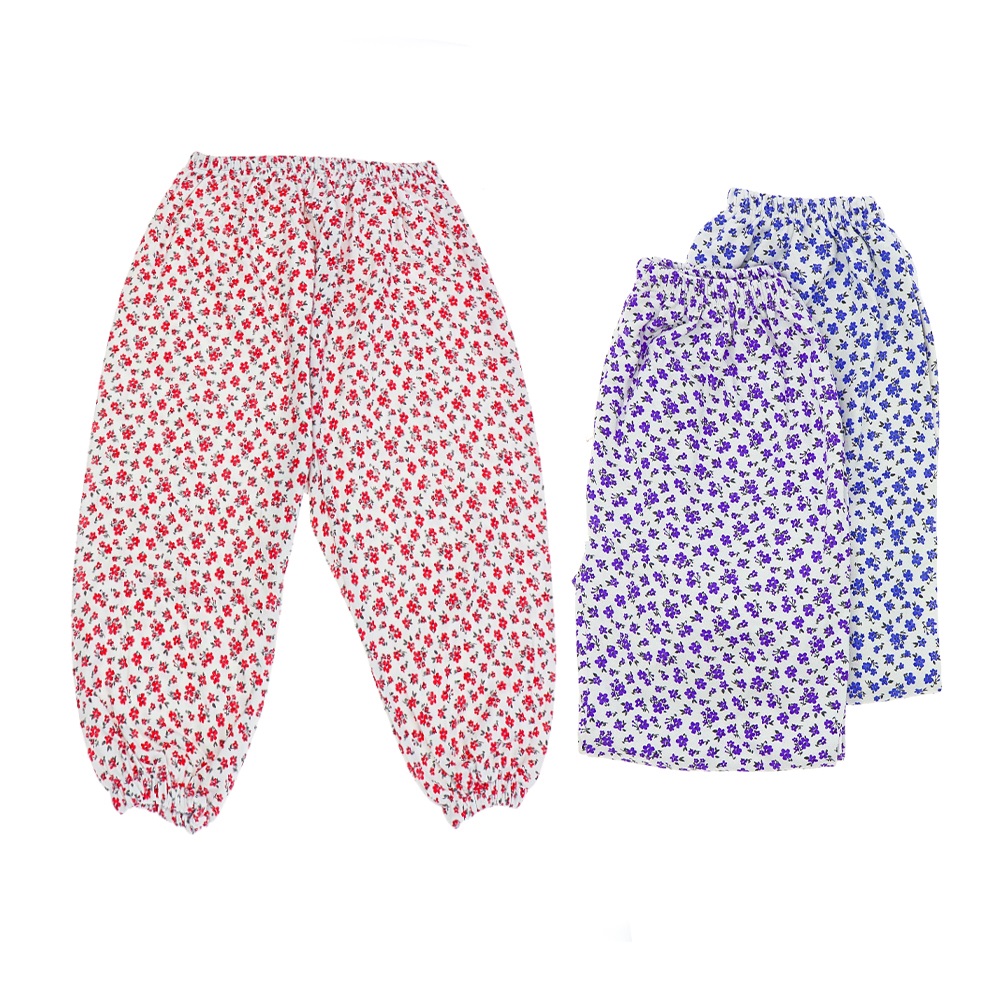 Bakmaz Bayan Penye Empirme Desenli Pijama Dizlik Tek Alt XL-2XL - Lila - XL-2XL