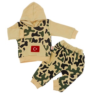 My Oktay 2256 Erkek Bebe Penye Kamuflaj Desenli 3 Lü Takım 3-24 Ay - Kahverengi - 3-24 AY