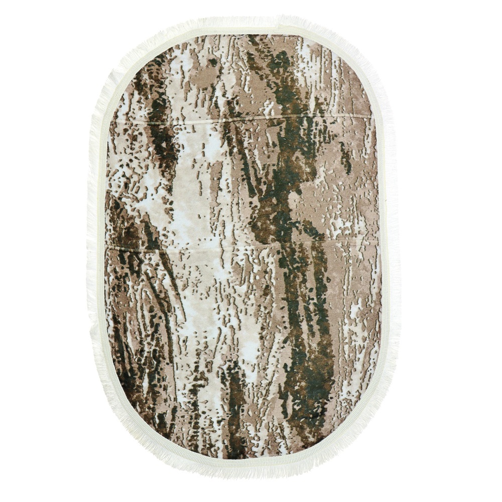 Nergiz Kabartma Desenli Püsküllü Kaymaz Taban Oval Paspas 60x100 cm - Karışık Renk - 60X100 CM