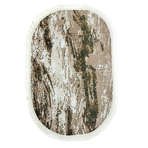 Nergiz Kabartma Desenli Püsküllü Kaymaz Taban Oval Paspas 60x100 cm - Karışık Renk - 60X100 CM