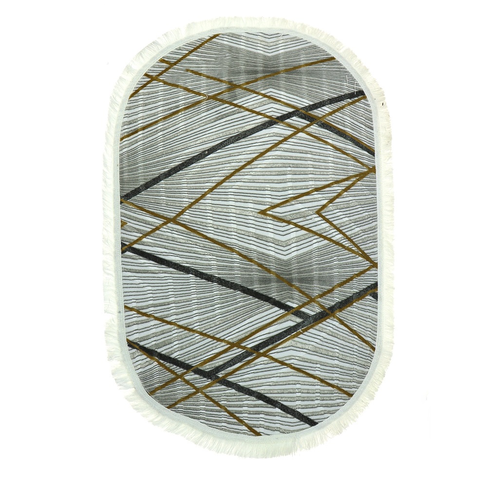 Nergiz Kabartma Desenli Püsküllü Kaymaz Taban Oval Paspas 60x100 cm - Karışık Renk - 60X100 CM