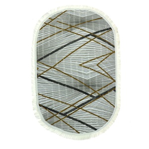 Nergiz Kabartma Desenli Püsküllü Kaymaz Taban Oval Paspas 60x100 cm - Karışık Renk - 60X100 CM