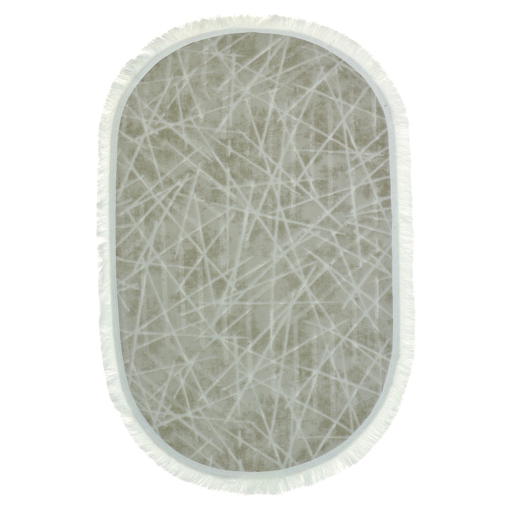 Nergiz Kabartma Desenli Püsküllü Kaymaz Taban Oval Paspas 60x100 cm - Karışık Renk - 60X100 CM