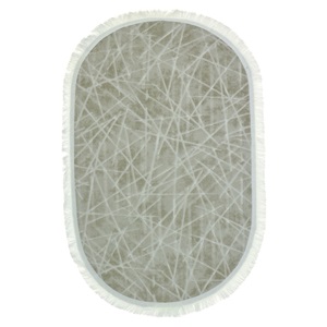 Nergiz Kabartma Desenli Püsküllü Kaymaz Taban Oval Paspas 60x100 cm - Karışık Renk - 60X100 CM