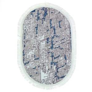 Nergiz Kabartma Desenli Püsküllü Kaymaz Taban Oval Paspas 50X80 cm - Karışık Renk Desenli - 50X80 CM