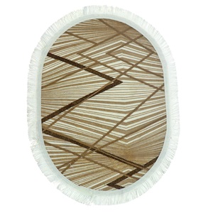 Nergiz Kabartma Desenli Püsküllü Kaymaz Taban Oval Paspas 50X80 cm - Karışık Renk Desenli - 50X80 CM