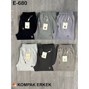 Atrax E-680 Erkek Kompak Ribana Paça Gant Armalı Eşofman Alt S-2XL - A.Gri - S-M-L-XL-2XL
