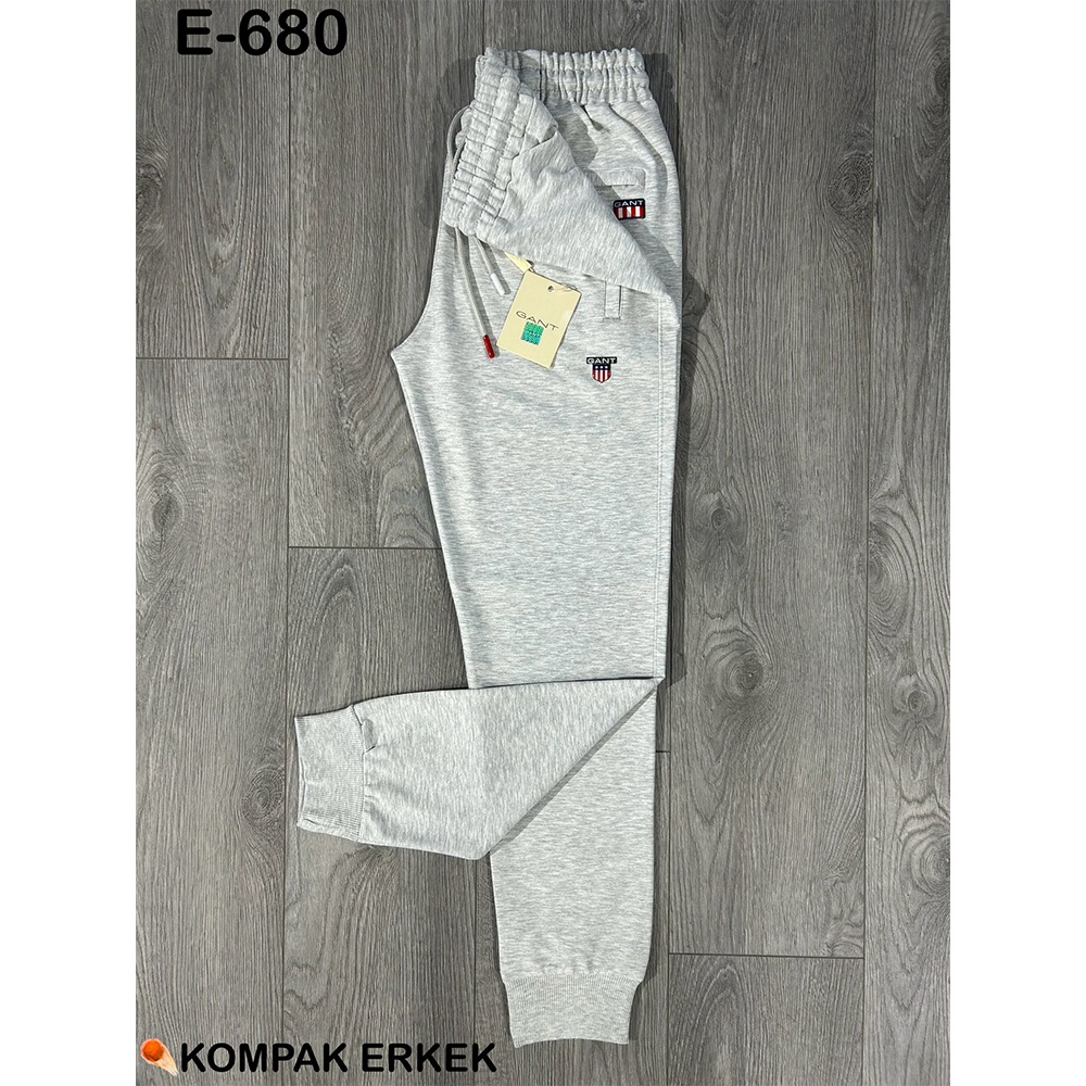 Atrax E-680 Erkek Kompak Ribana Paça Gant Armalı Eşofman Alt S-2XL - A.Gri - S-M-L-XL-2XL