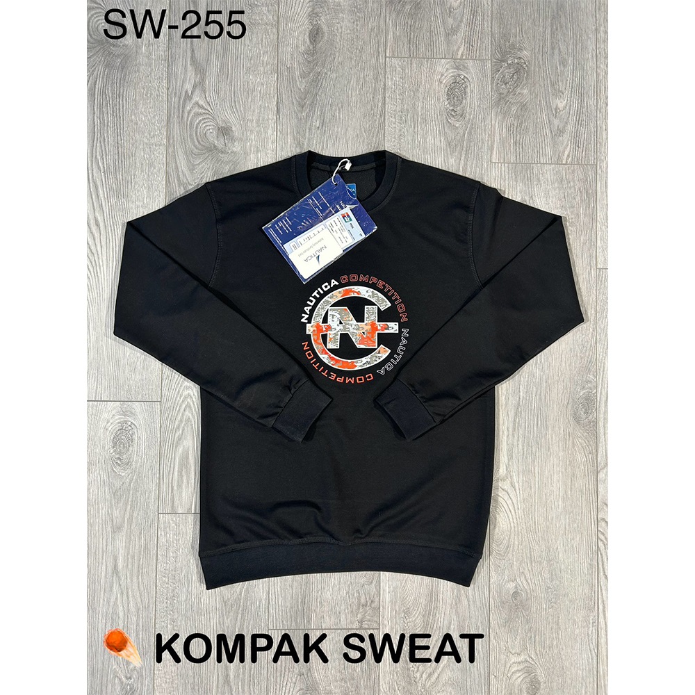 Farfetch SW-255 Erkek Kompak Penye Nautıca Baskılı Sıfır Yaka Sweat S-2XL - Antrasit - S-M-L-XL-2XL
