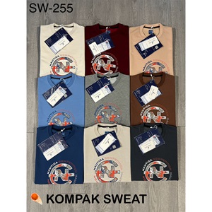Farfetch SW-255 Erkek Kompak Penye Nautıca Baskılı Sıfır Yaka Sweat S-2XL - Antrasit - S-M-L-XL-2XL