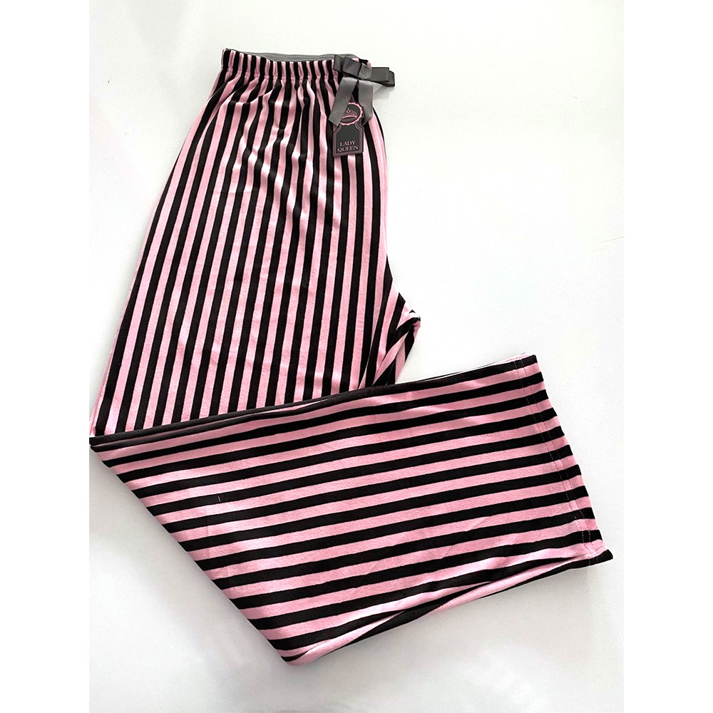 Lady Queen 8020 Bayan Battal Desenli Fransız Kadife Pijama Tek Alt 3XL-5XL - G.Kurusu - 3XL-4XL-5XL