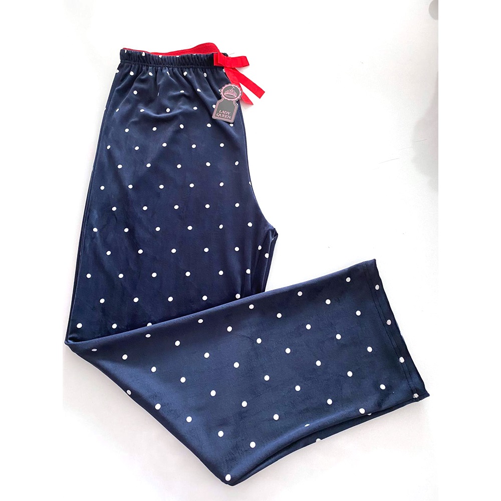 Lady Queen 8020 Bayan Battal Desenli Fransız Kadife Pijama Tek Alt 3XL-5XL - G.Kurusu - 3XL-4XL-5XL